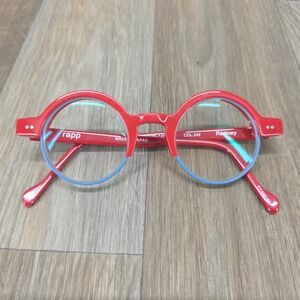 Vintage Rapp Rodney Eyeglasses Frames Red Round Titanium Made in Japan Col 242